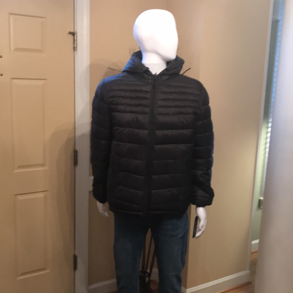 Guess Men’s Puffer Jacket XL Black-Grey